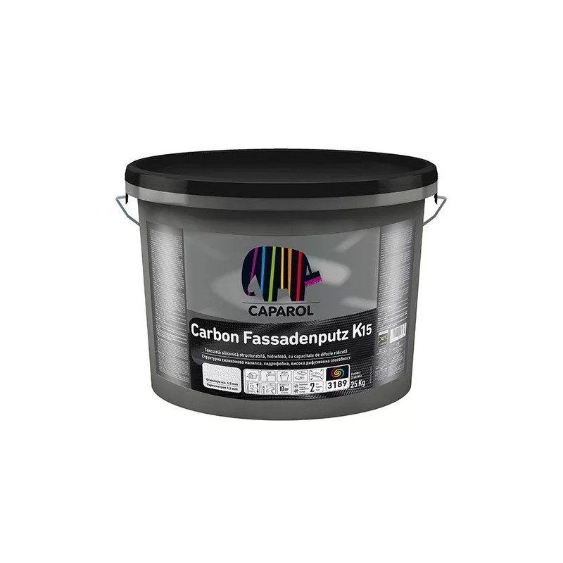 Caparol Carbon Fassadenputz K15 - Tencuială decorativă - structură bob lângă bob, granulă de 1,5 mm