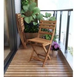 Set 2 Scaune Terasa | Pliabile |Gold Teak
