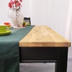 Masa Acacia Swoppmokk, lemn masiv, 0% VOC lăcuit si vopsit negru, Bucătărie, Sufragerie, Lemn