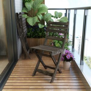 Set 2 Scaune Terasa | Pliabile | Espresso