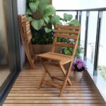 Set 2 Scaune Terasa | Pliabile |Gold Teak